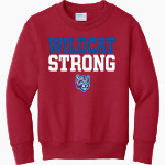 Castleton Wildcats Port & Company Youth Core Fleece Crewneck Sweatshirt Front Thumbnail