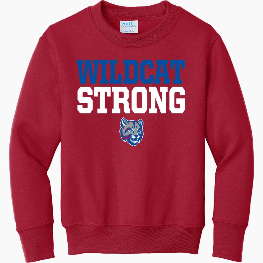 Castleton Wildcats Port & Company Youth Core Fleece Crewneck Sweatshirt