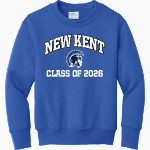 NEW KENT HIGH SCHOOL TROJANS <span class="pdp-name-mascot">NEW KENT TROJANS</span> Port & Company Youth Core Fleece Crewneck Sweatshirt Front Thumbnail
