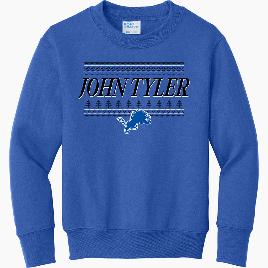 JOHN TYLER HIGH SCHOOL LIONS Port & Company Youth Core Fleece Crewneck Sweatshirt