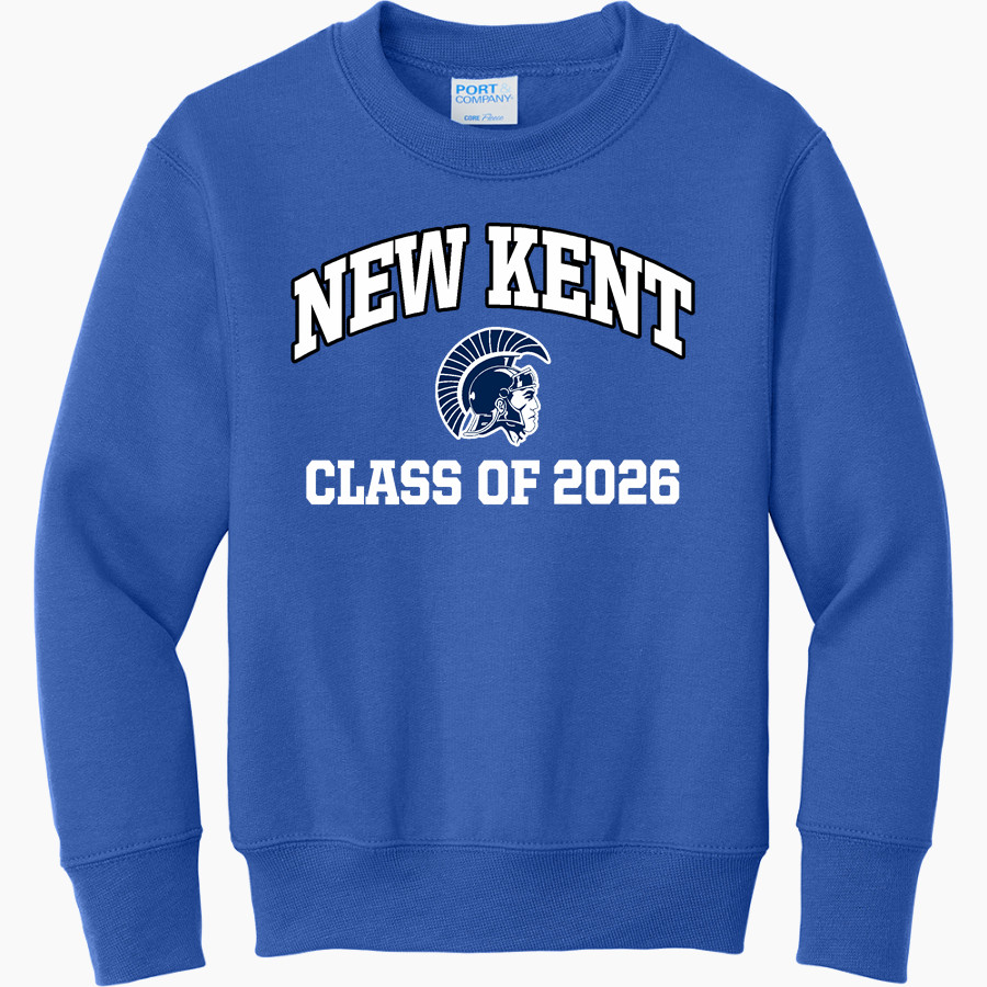 NEW KENT HIGH SCHOOL TROJANS <span class="pdp-name-mascot">NEW KENT TROJANS</span> Port & Company Youth Core Fleece Crewneck Sweatshirt