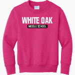 White Oak Warriors The Official Online Store Port & Company Youth Core Fleece Crewneck Sweatshirt Front Thumbnail