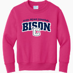 High Point Central Bison Online Store Port & Company Youth Core Fleece Crewneck Sweatshirt Front Thumbnail