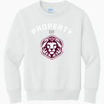 FAITH CHRISTIAN ACADEMY LIONS <span class="pdp-name-mascot">FAITH LIONS</span> Port & Company Youth Core Fleece Crewneck Sweatshirt Front Thumbnail
