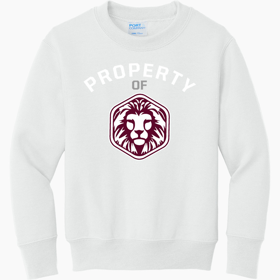 FAITH CHRISTIAN ACADEMY LIONS <span class="pdp-name-mascot">FAITH LIONS</span> Port & Company Youth Core Fleece Crewneck Sweatshirt