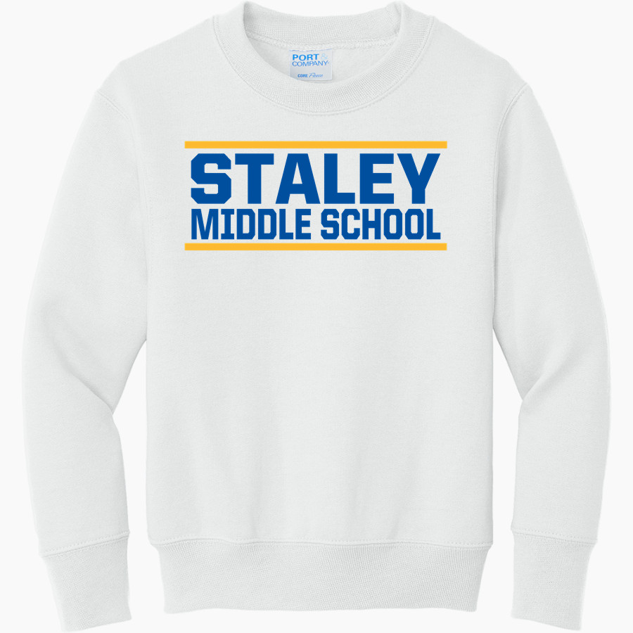 STALEY Mustangs Port & Company Youth Core Fleece Crewneck Sweatshirt