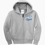 ROCKY BAYOU CHRISTIAN SCHOOL KNIGHTS <span class="pdp-name-mascot">ROCKY BAYOU KNIGHTS</span> Port & Company Youth Full Zip Hoody Front Thumbnail