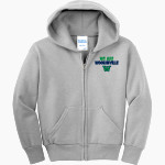 WOODINVILLE HIGH SCHOOL FALCONS <span class="pdp-name-mascot">WOODINVILLE FALCONS</span> Port & Company Youth Full Zip Hoody Front Thumbnail