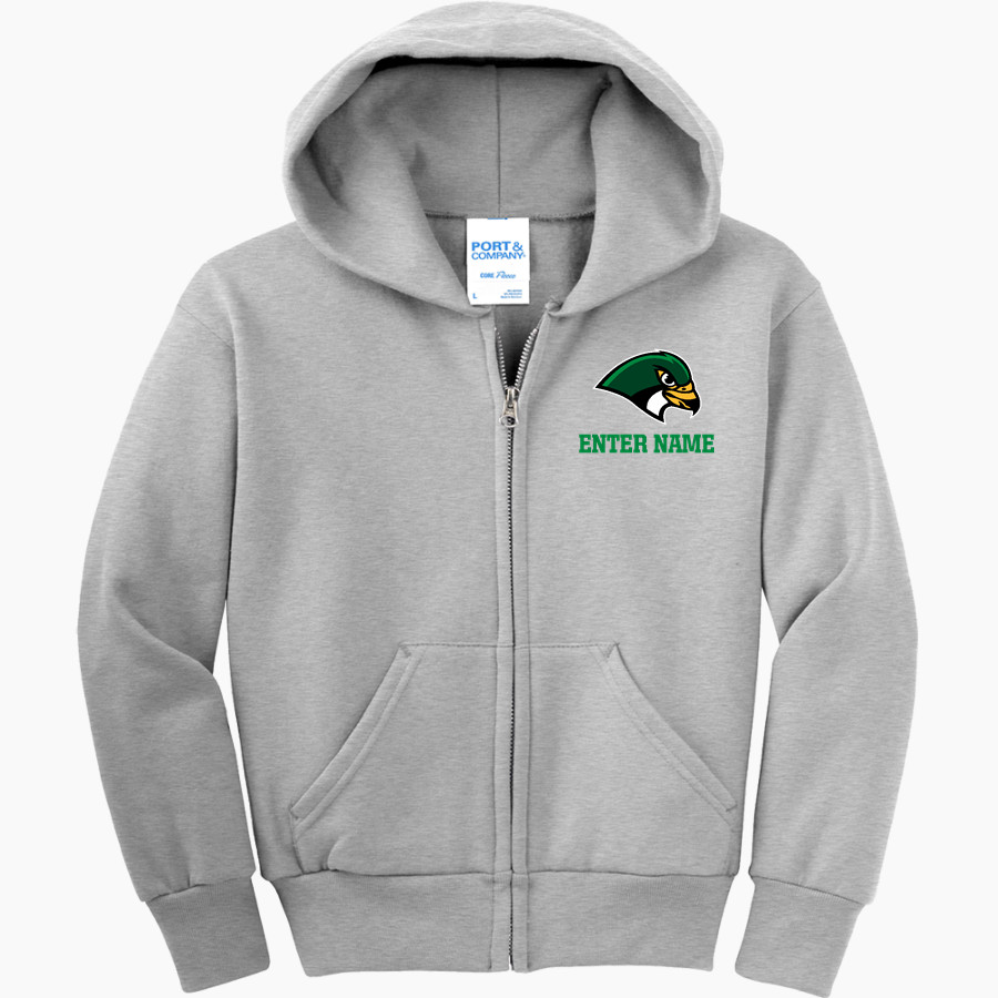 Woodlands Falcons Port & Company Youth Full Zip Hoody