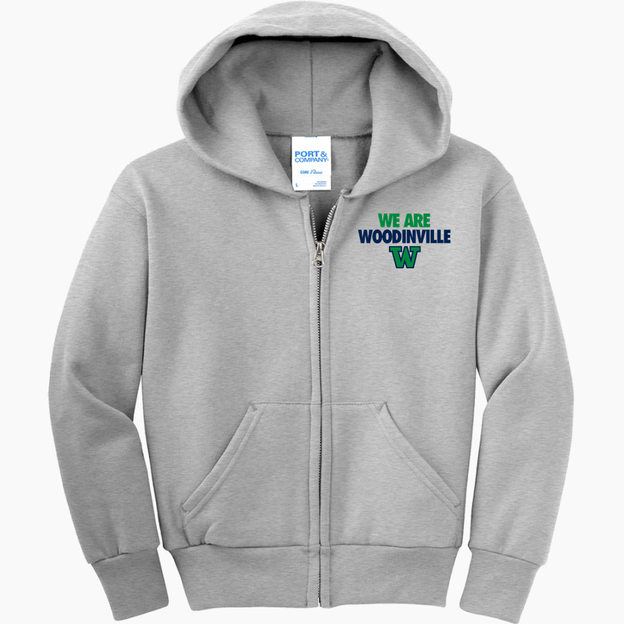 WOODINVILLE HIGH SCHOOL FALCONS <span class="pdp-name-mascot">WOODINVILLE FALCONS</span> Port & Company Youth Full Zip Hoody