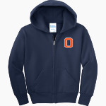 Oswego Panthers Port & Company Youth Full Zip Hoody Front Thumbnail