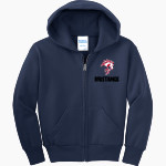 MOT Charter Mustangs Port & Company Youth Full Zip Hoody Front Thumbnail