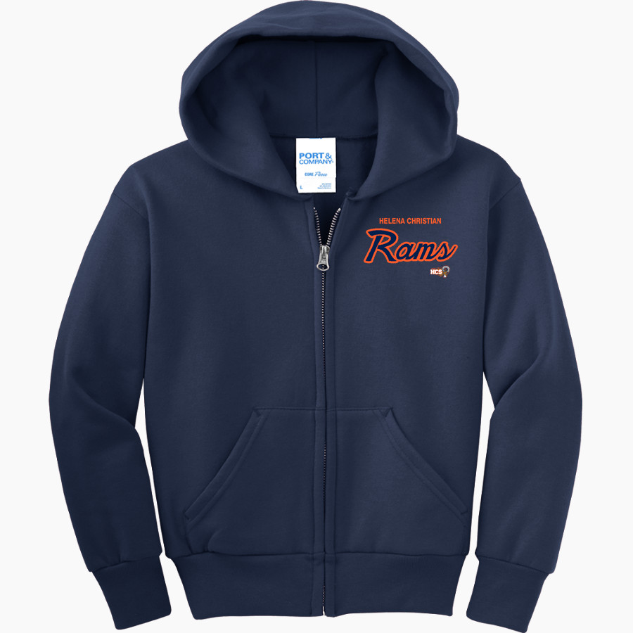 Helena Christian Rams <span class="pdp-name-mascot">Helena Christian School Rams</span> Port & Company Youth Full Zip Hoody