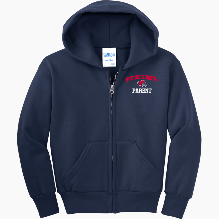 SPARTANBURG CHRISTIAN ACADEMY WARRIORS <span class="pdp-name-mascot">SPARTANBURG WARRIORS</span> Port & Company Youth Full Zip Hoody