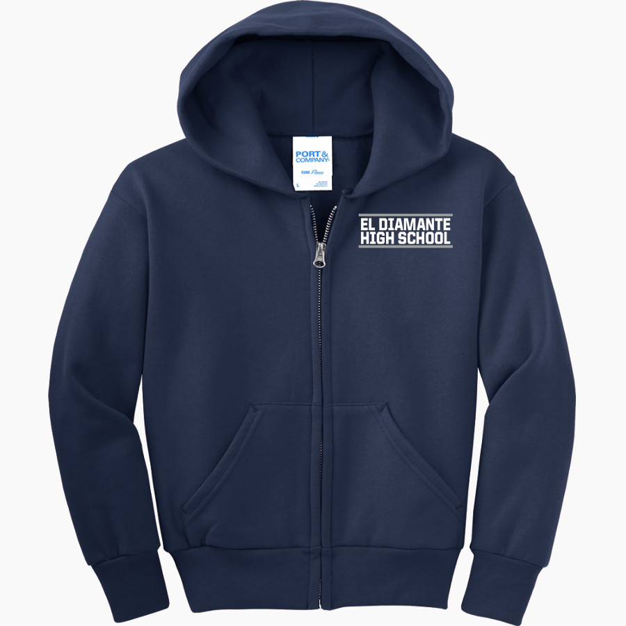 EL DIAMANTE HIGH SCHOOL MINERS Port & Company Youth Full Zip Hoody