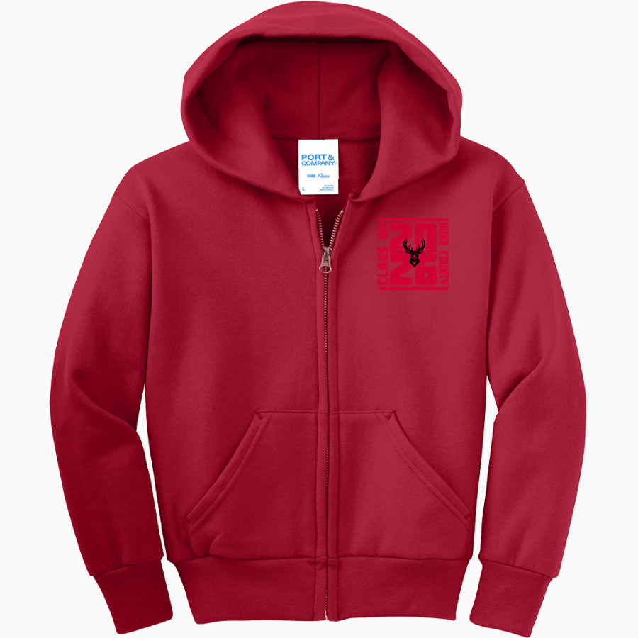 HOKE COUNTY HIGH SCHOOL BUCKS <span class="pdp-name-mascot">HOKE COUNTY BUCKS</span> Port & Company Youth Full Zip Hoody