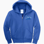 Crow Tigers Port & Company Youth Full Zip Hoody Front Thumbnail