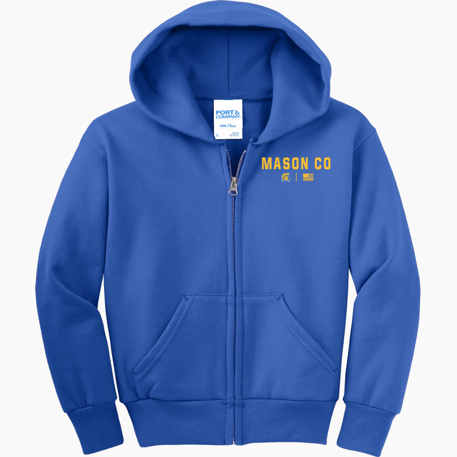 MASON CO CENTRAL HIGH SCHOOL SPARTANS Port & Company Youth Full Zip Hoody
