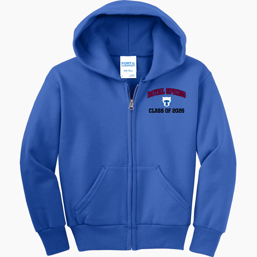 Royal Spring Titans <span class="pdp-name-mascot">Royal Spring Titans</span> Port & Company Youth Full Zip Hoody