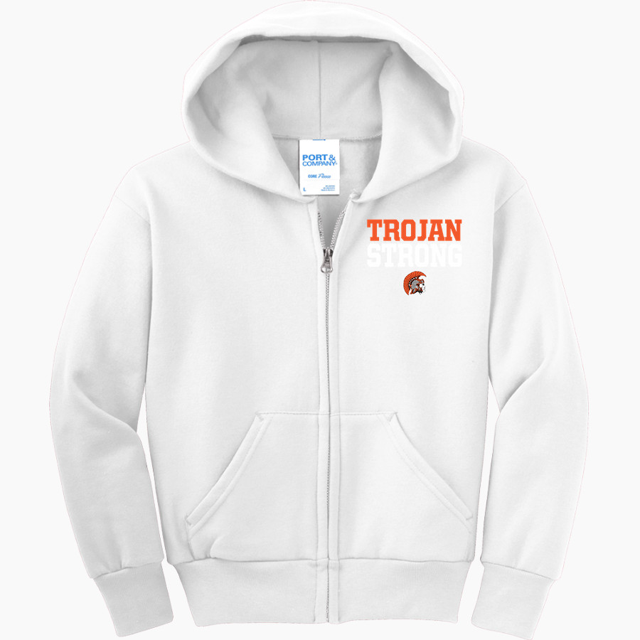 THORNAPPLE KELLOGG HIGH SCHOOL TROJANS Port & Company Youth Full Zip Hoody