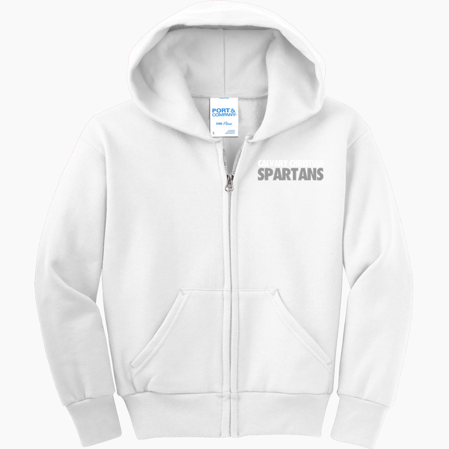 Calvary Christian Spartans <span class="pdp-name-mascot">Calvary Christian Spartans</span> Port & Company Youth Full Zip Hoody