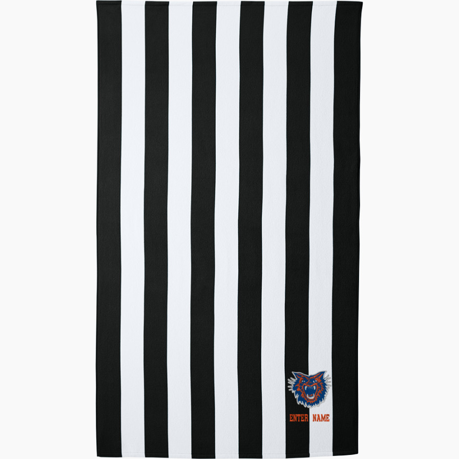 CHRISTOPHER HIGH SCHOOL BEARCATS <span class="pdp-name-mascot">CHRISTOPHER BEARCATS</span> Port Authority Cabana Stripe Beach Towel
