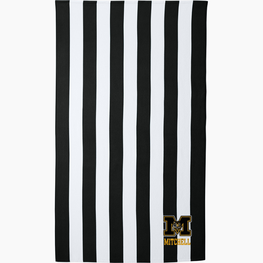 MITCHELL HIGH SCHOOL TIGERS <span class="pdp-name-mascot">MITCHELL TIGERS</span> Port Authority Cabana Stripe Beach Towel