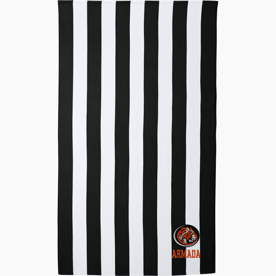 Armada Tigers official sideline store <span class="pdp-name-mascot">Armada Tigers</span> Port Authority Cabana Stripe Beach Towel