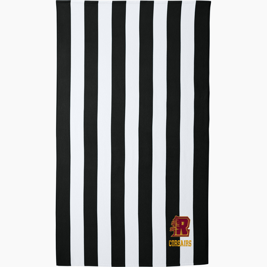 College of the Redwoods CORSAIRS <span class="pdp-name-mascot">College of the Redwoods CORSAIRS</span> Port Authority Cabana Stripe Beach Towel