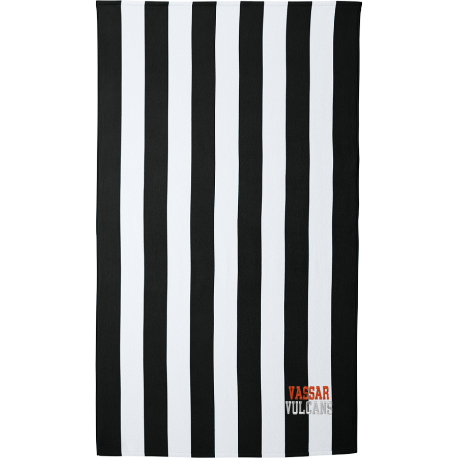 VASSAR HIGH SCHOOL VULCANS <span class="pdp-name-mascot">VASSAR VULCANS</span> Port Authority Cabana Stripe Beach Towel