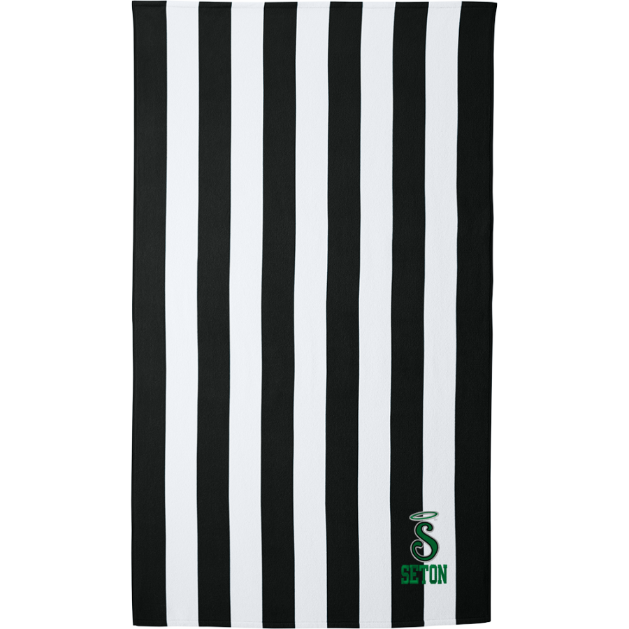 SETON HIGH SCHOOL SAINTS <span class="pdp-name-mascot">SETON SAINTS</span> Port Authority Cabana Stripe Beach Towel
