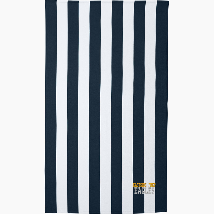 Eastside Prep Eagles Port Authority Cabana Stripe Beach Towel