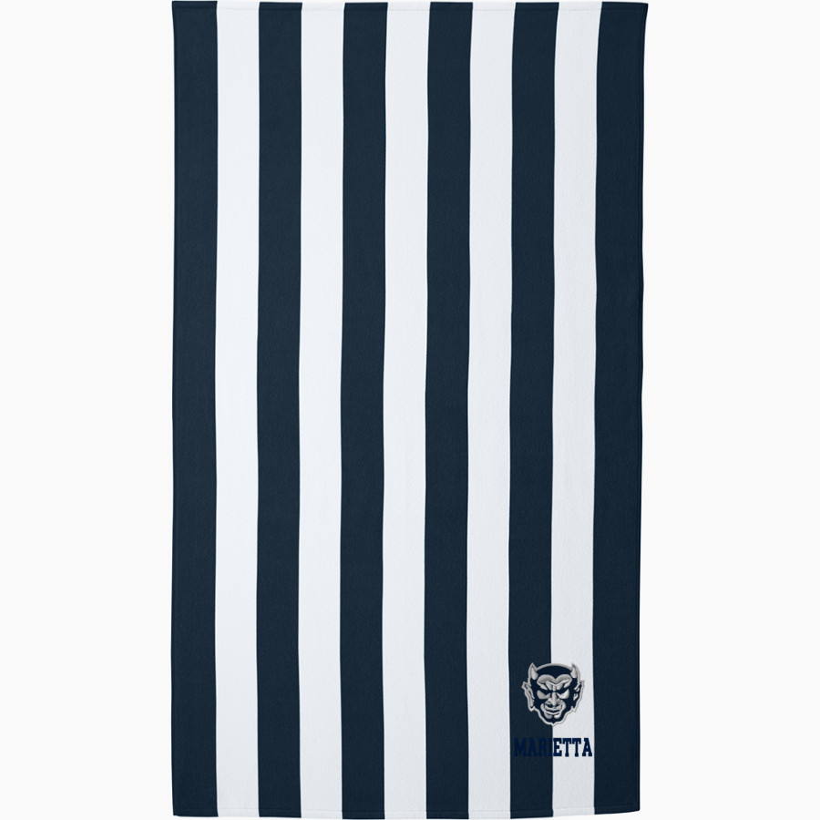 Marietta Blue Devils <span class="pdp-name-mascot">Marietta Blue Devils</span> Port Authority Cabana Stripe Beach Towel