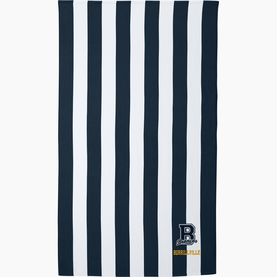 Burrillville Broncos <span class="pdp-name-mascot">Burrillville Broncos</span> Port Authority Cabana Stripe Beach Towel