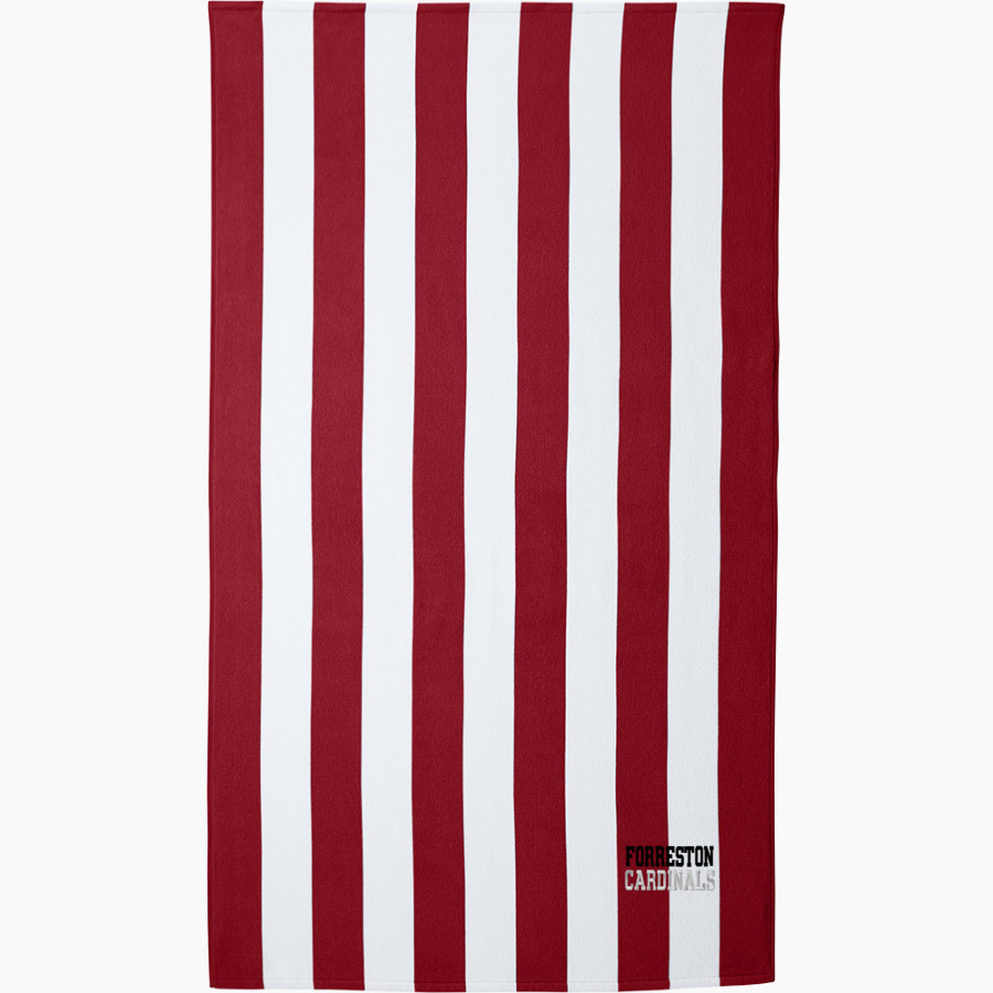 FORRESTON HIGH SCHOOL CARDINALS <span class="pdp-name-mascot">FORRESTON CARDINALS</span> Port Authority Cabana Stripe Beach Towel