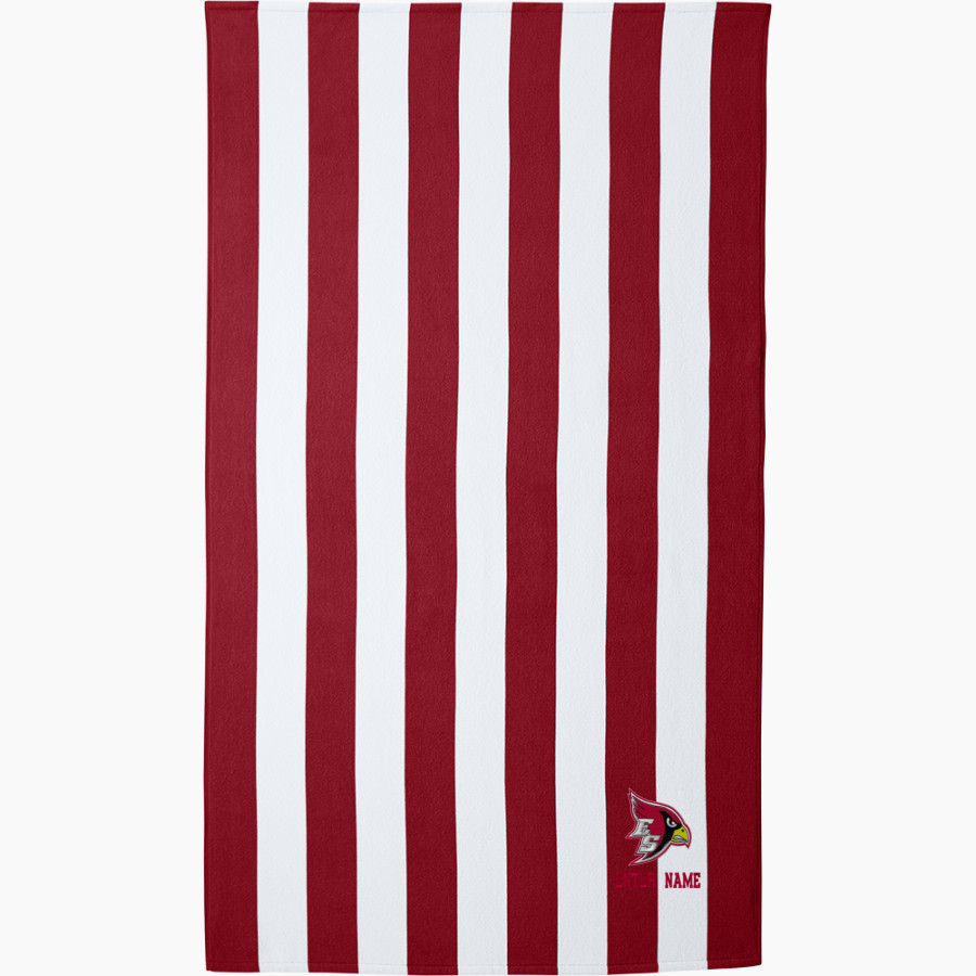 Eleva-Strum Cardinals <span class="pdp-name-mascot">Eleva-Strum Cardinals</span> Port Authority Cabana Stripe Beach Towel