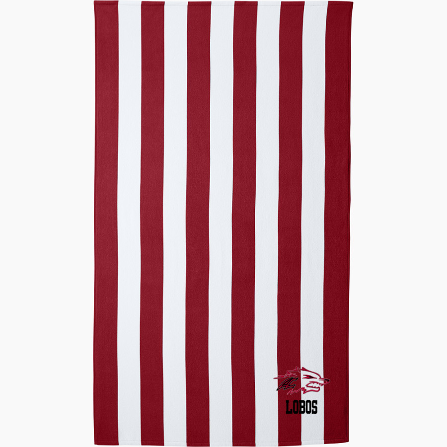 LANGHAM CREEK HIGH SCHOOL LOBOS <span class="pdp-name-mascot">LANGHAM CREEK LOBOS</span> Port Authority Cabana Stripe Beach Towel