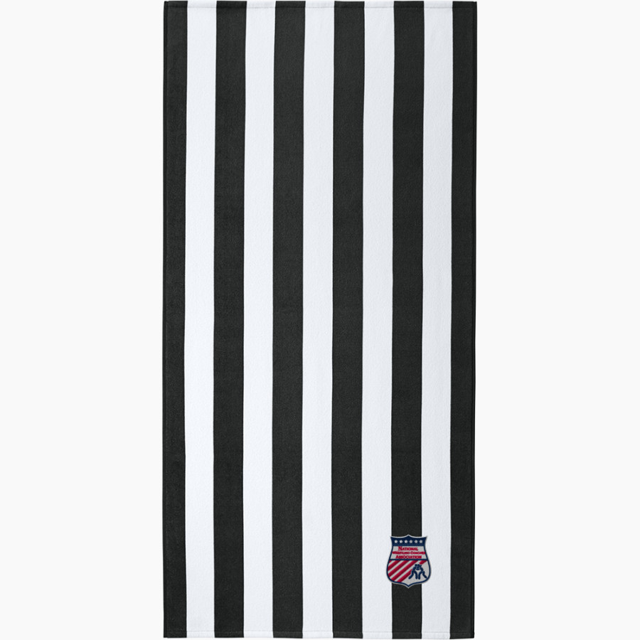 National Wrestling Coaches Association <span class="pdp-name-mascot">NWCA</span> Port Authority Value Cabana Stripe Beach Towel