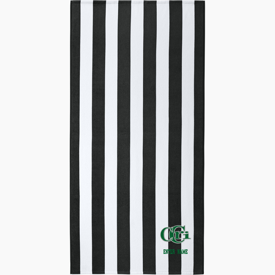 Community College of Rhode Island Knights <span class="pdp-name-mascot">COMMUNITY COLLEGE OF RHODE ISLAND Knights</span> Port Authority Value Cabana Stripe Beach Towel