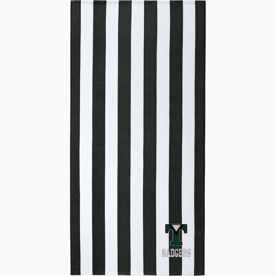 Tandem Friends Badgers <span class="pdp-name-mascot">Tandem Friends Badgers</span> Port Authority Value Cabana Stripe Beach Towel