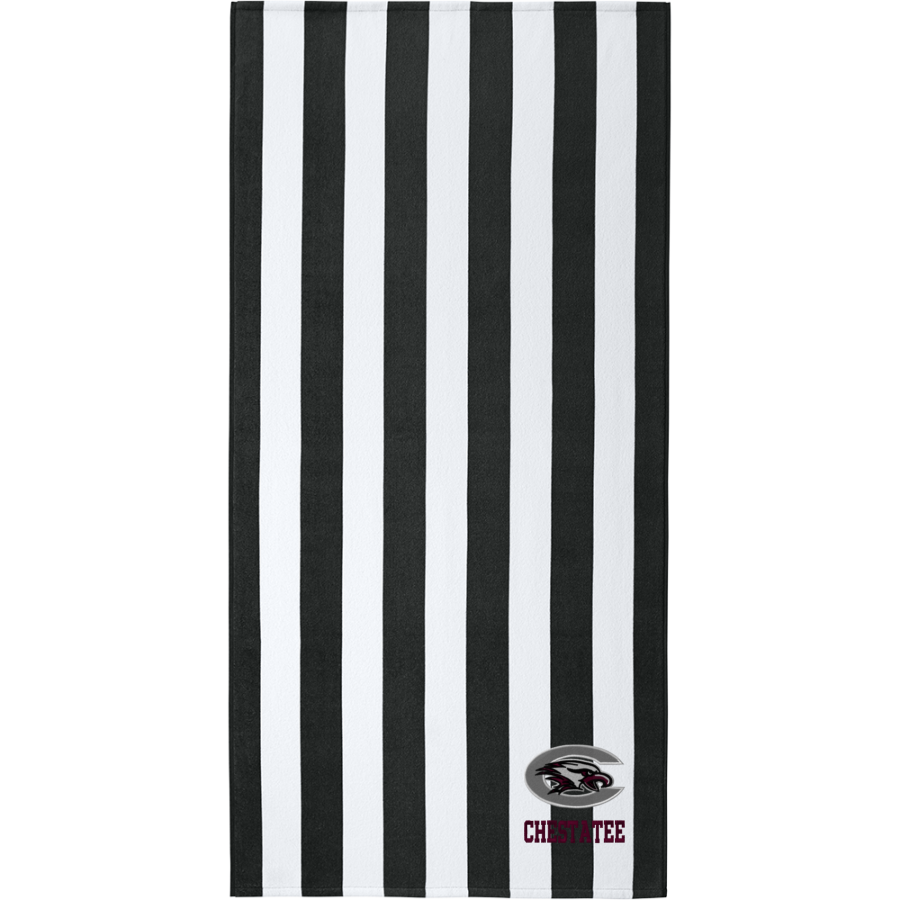CHESTATEE HIGH SCHOOL WAR EAGLES <span class="pdp-name-mascot">CHESTATEE WAR EAGLES</span> Port Authority Value Cabana Stripe Beach Towel