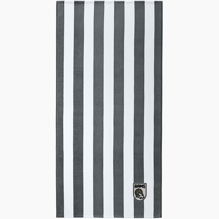 HIGHLAND HIGH SCHOOL RAMS <span class="pdp-name-mascot">HIGHLAND RAMS</span> Port Authority Value Cabana Stripe Beach Towel