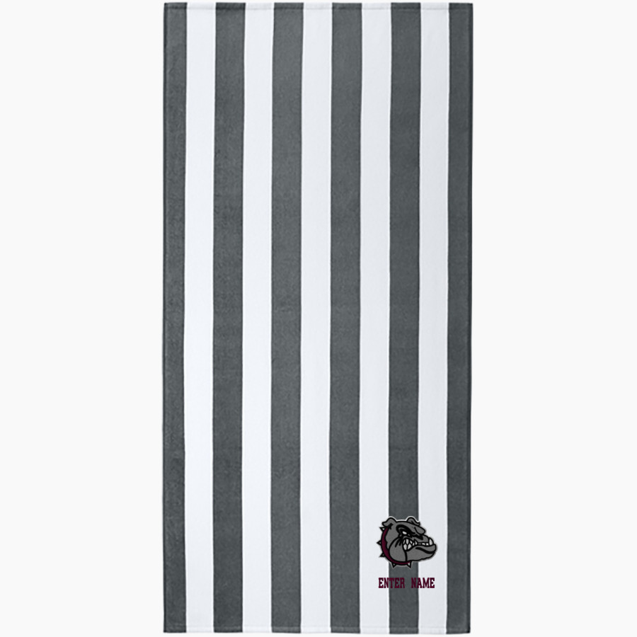 EDMOND MEMORIAL HIGH SCHOOL BULLDOGS <span class="pdp-name-mascot">EDMOND MEMORIAL BULLDOGS</span> Port Authority Value Cabana Stripe Beach Towel