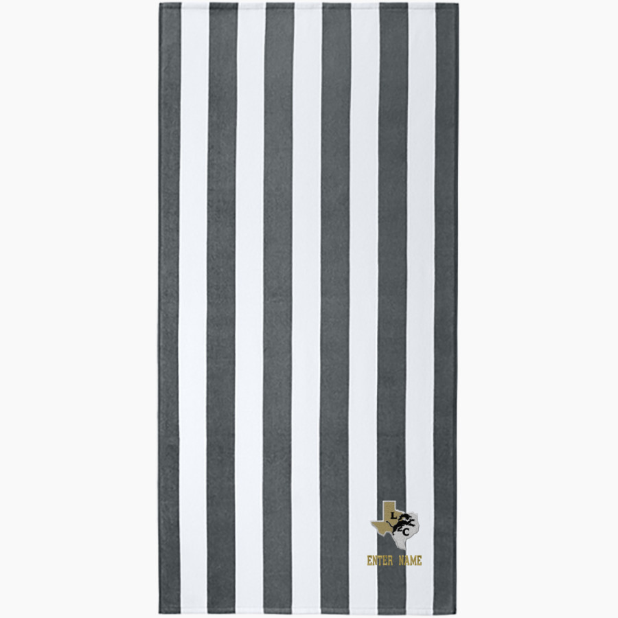 LEVERETTS CHAPEL HIGH SCHOOL LIONS <span class="pdp-name-mascot">LEVERETTS CHAPEL LIONS</span> Port Authority Value Cabana Stripe Beach Towel