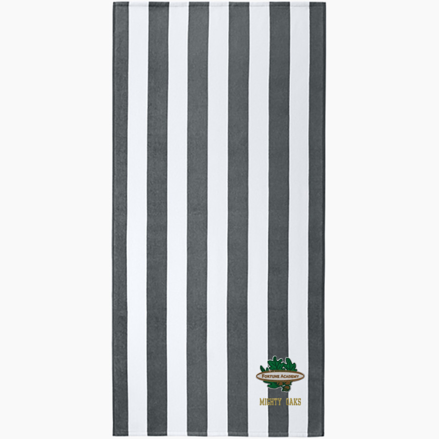 Fortune Academy Mighty Oaks online store Port Authority Value Cabana Stripe Beach Towel