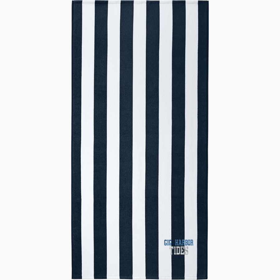 GIG HARBOR HIGH SCHOOL TIDES <span class="pdp-name-mascot">GIG HARBOR TIDES</span> Port Authority Value Cabana Stripe Beach Towel