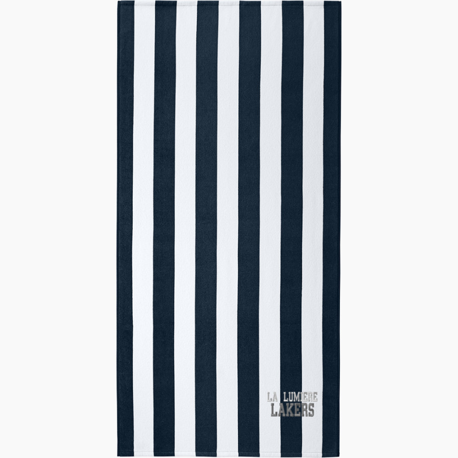 La Lumiere School Lakers Online Store <span class="pdp-name-mascot">La Lumiere Lakers</span> Port Authority Value Cabana Stripe Beach Towel