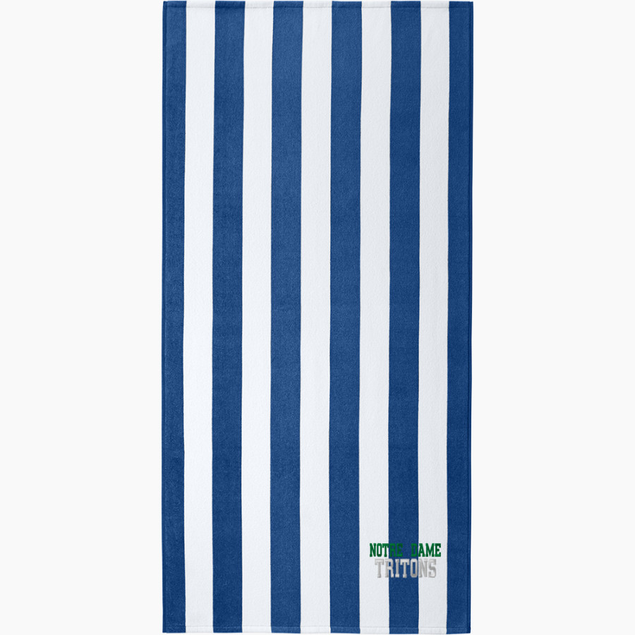 NOTRE DAME DE LA BAIE ACADEMY Tritons <span class="pdp-name-mascot">Notre Dame Tritons</span> Port Authority Value Cabana Stripe Beach Towel