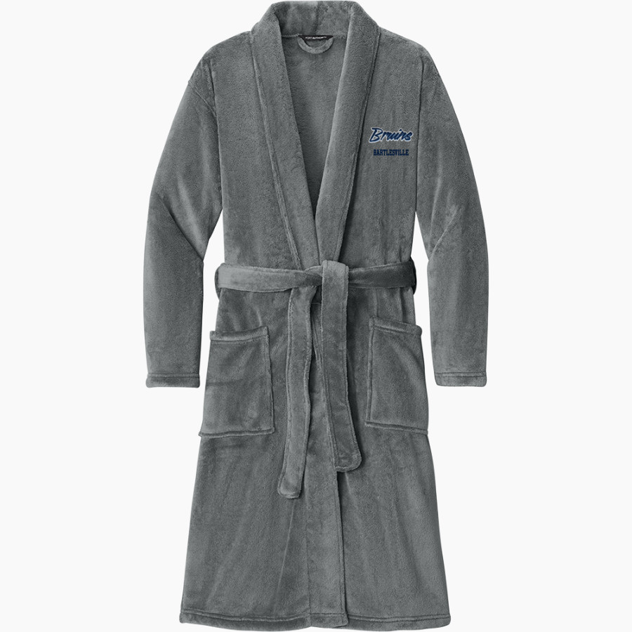 BARTLESVILLE HIGH SCHOOL BRUINS <span class="pdp-name-mascot">BARTLESVILLE BRUINS</span> Port Authority Men's Plush Microfleece Shawl Collar Robe