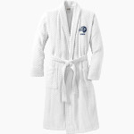 BARTLESVILLE HIGH SCHOOL BRUINS <span class="pdp-name-mascot">BARTLESVILLE BRUINS</span> Port Authority Men's Checkered Terry Shawl Collar Robe Front Thumbnail